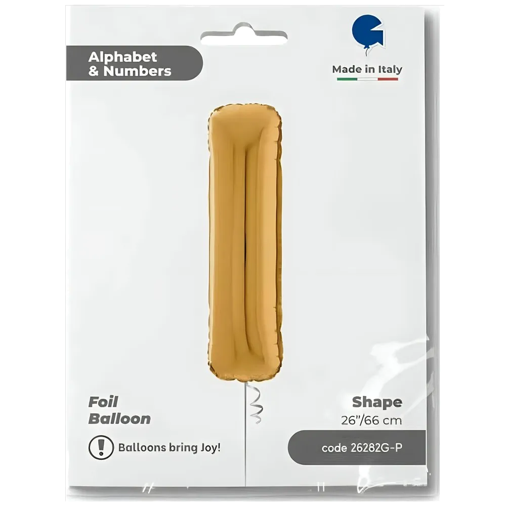 Balon Folie LITERA I Auriu 66 cm Grabo