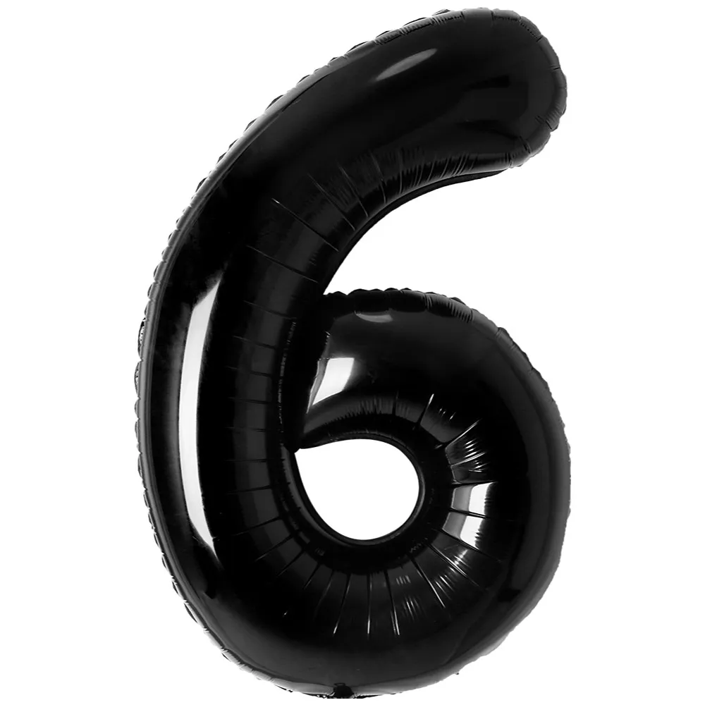 Balon Folie Cifra 6 Negru 87cm