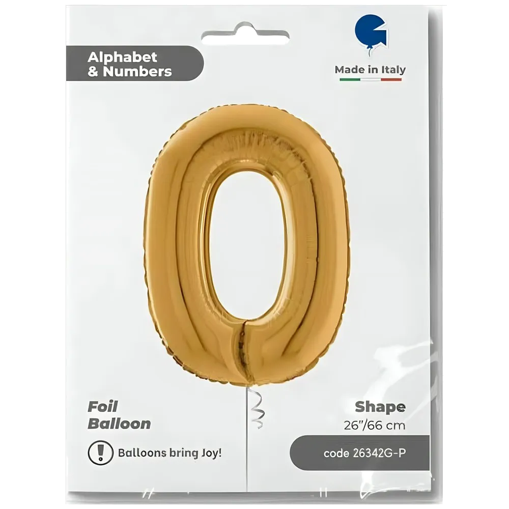 Balon Folie LITERA O Auriu 66 cm Grabo