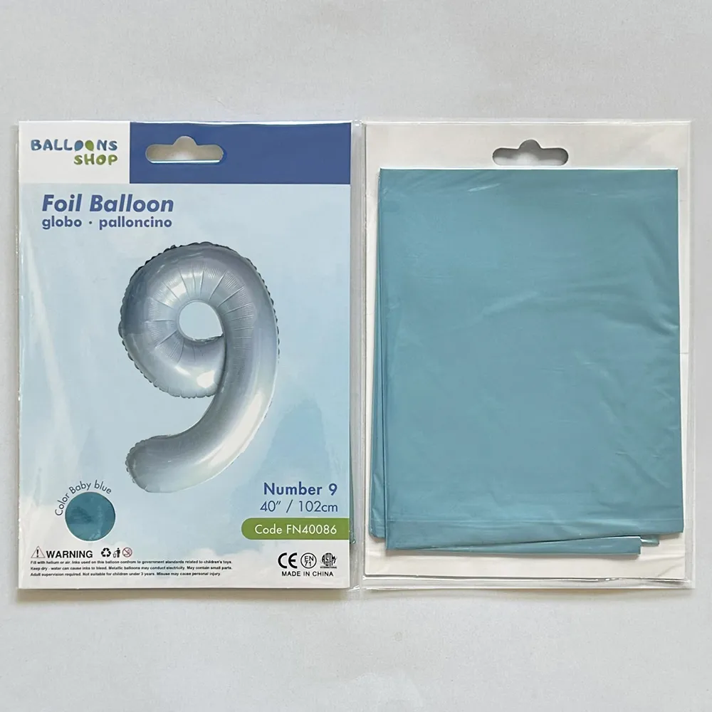 Balon Folie Cifra 9 Baby Blue 87cm