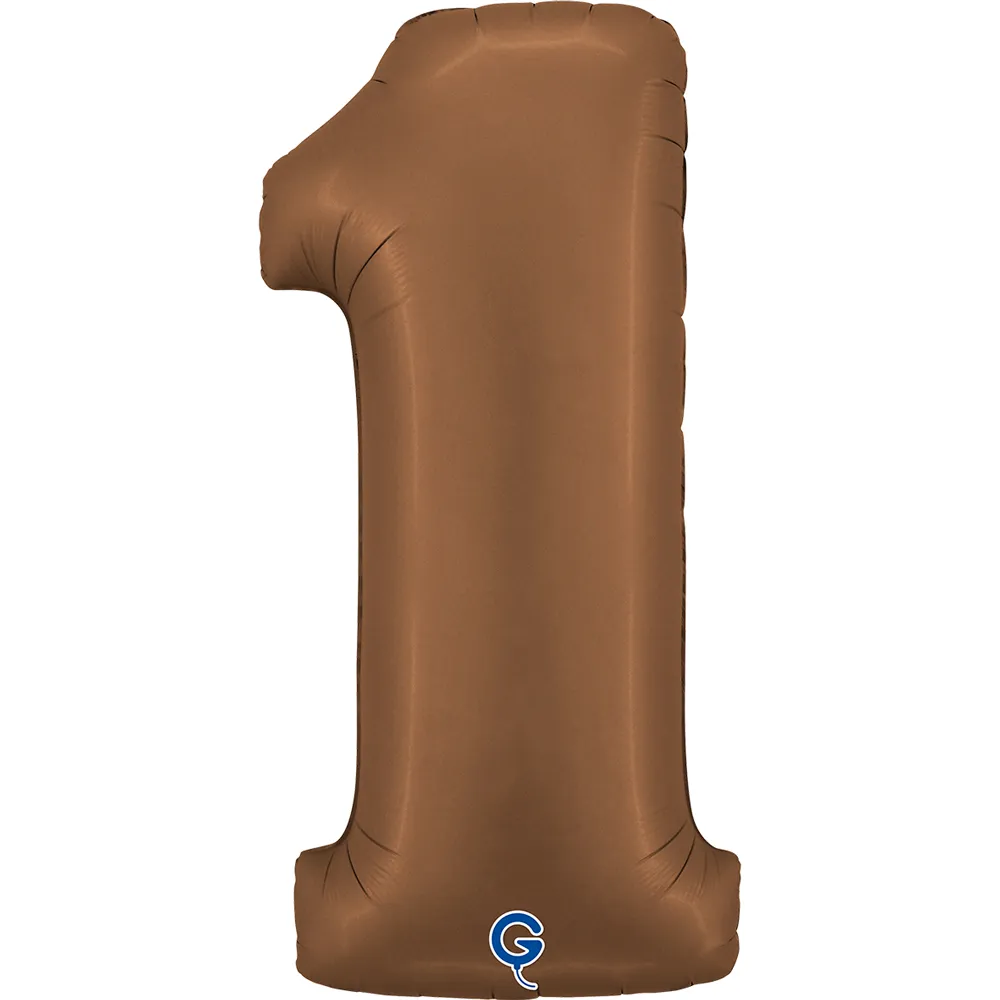 Balon Folie Cifra 1 Satin Chocolate 102cm