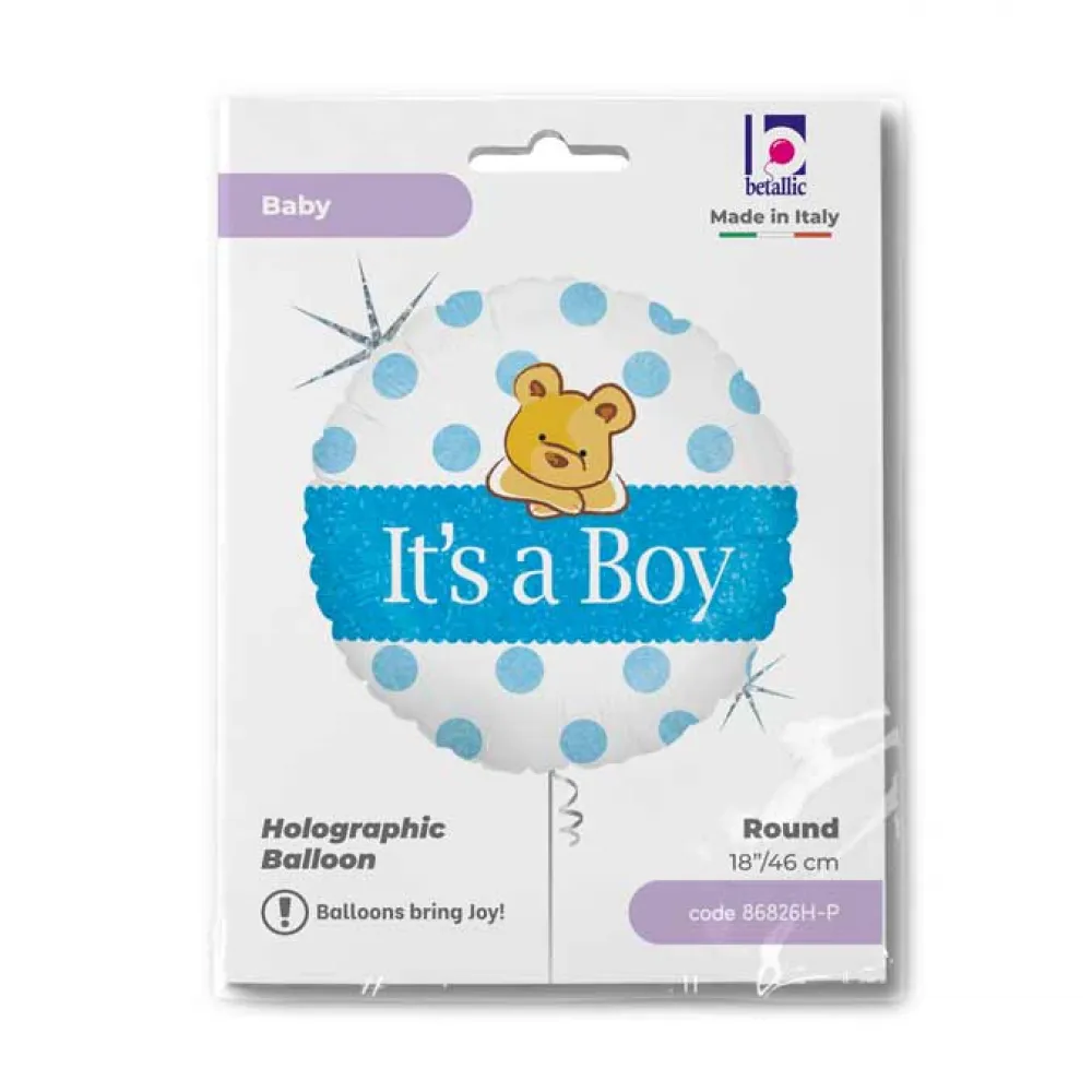 Balon Folie Rotund It's a Boy Ursulet 46 cm Grabo