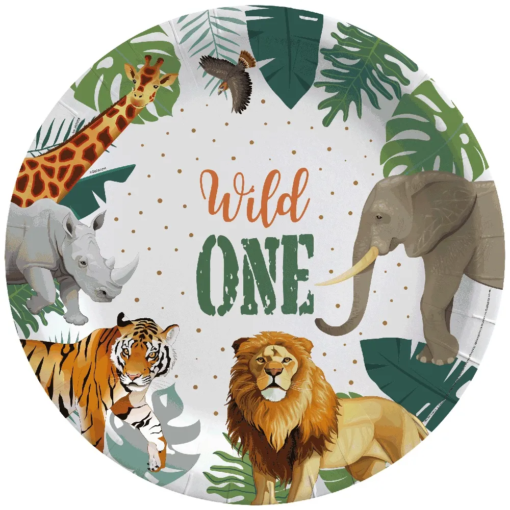 Set 8 Farfurii Petrecere cu print Wild One 23cm