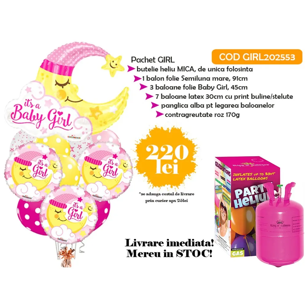 Pachet Baloane Fetita + Butelie mica GIRL202553