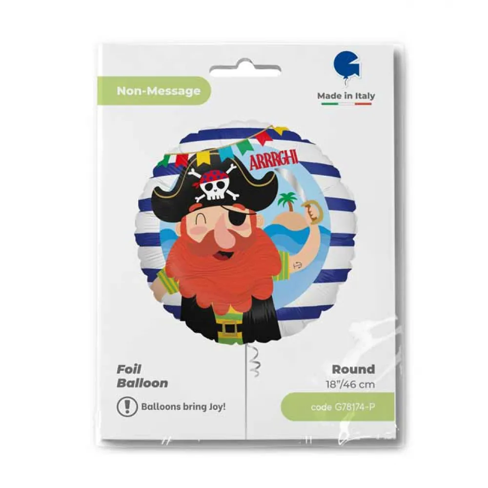 Balon Folie Rotund Pirat 46 cm Grabo