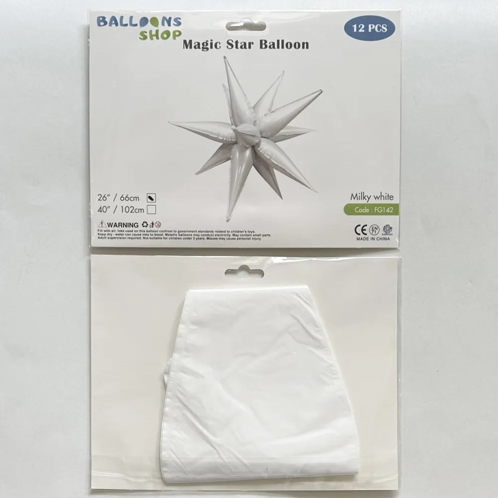 Balon Folie Stea Magica Alba 66cm