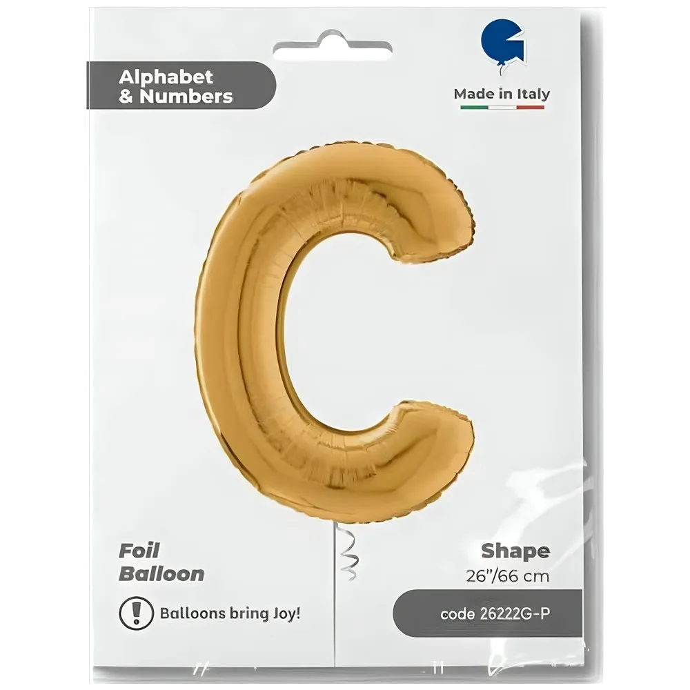 Balon Folie LITERA C Auriu 66 cm Grabo