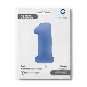 Balon Folie Cifra 1 Mat Lotus Blue 102cm