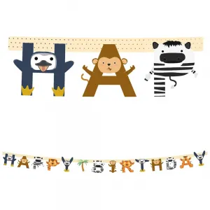 Banner Petrecere Happy Birthday Animalute Zoo 200cm