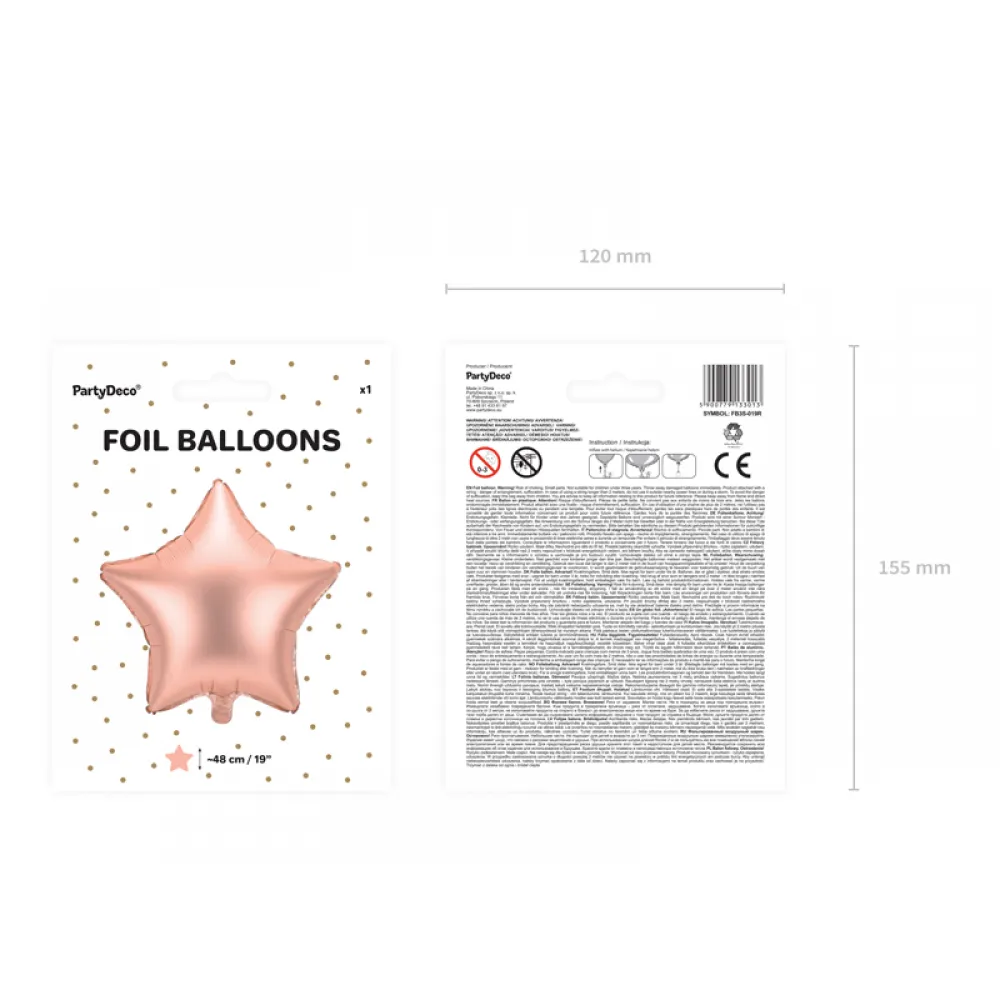 Balon folie Stea Rose-Gold SATINATA 45cm PDC1065