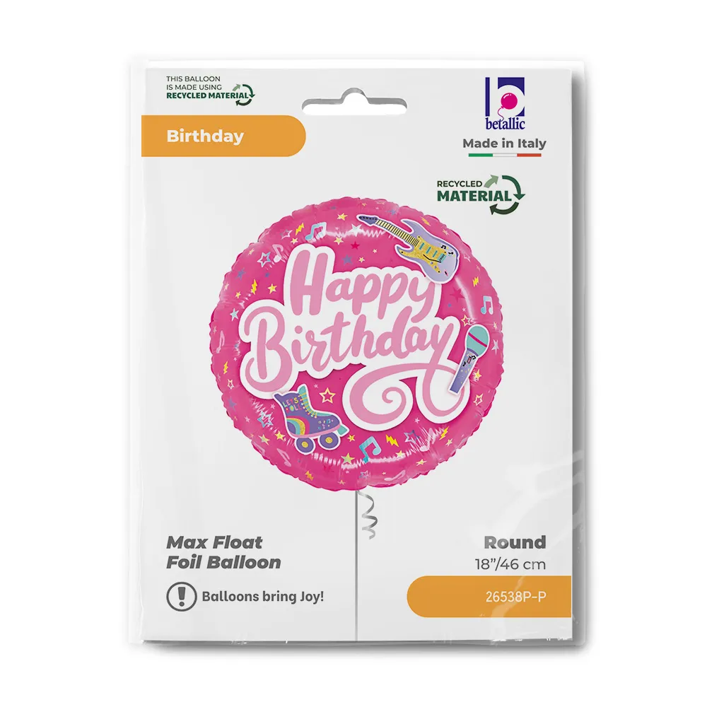 Balon Folie Rotund Happy Birthday Totally Awesome 46cm