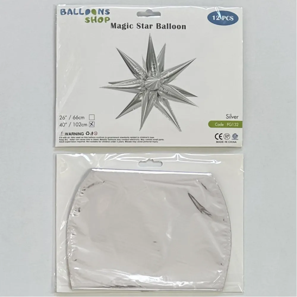 Balon Folie Stea Magica Argintie 102cm