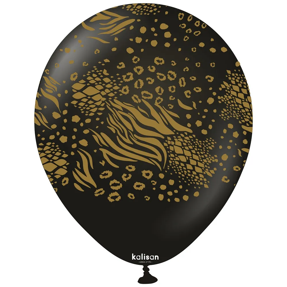 Baloane latex 30cm Safari Mutant - Black Print Colour - Gold
