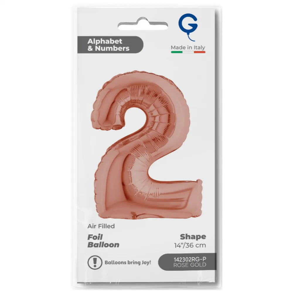 Balon Folie Cifra 2 Rose Gold 36cm