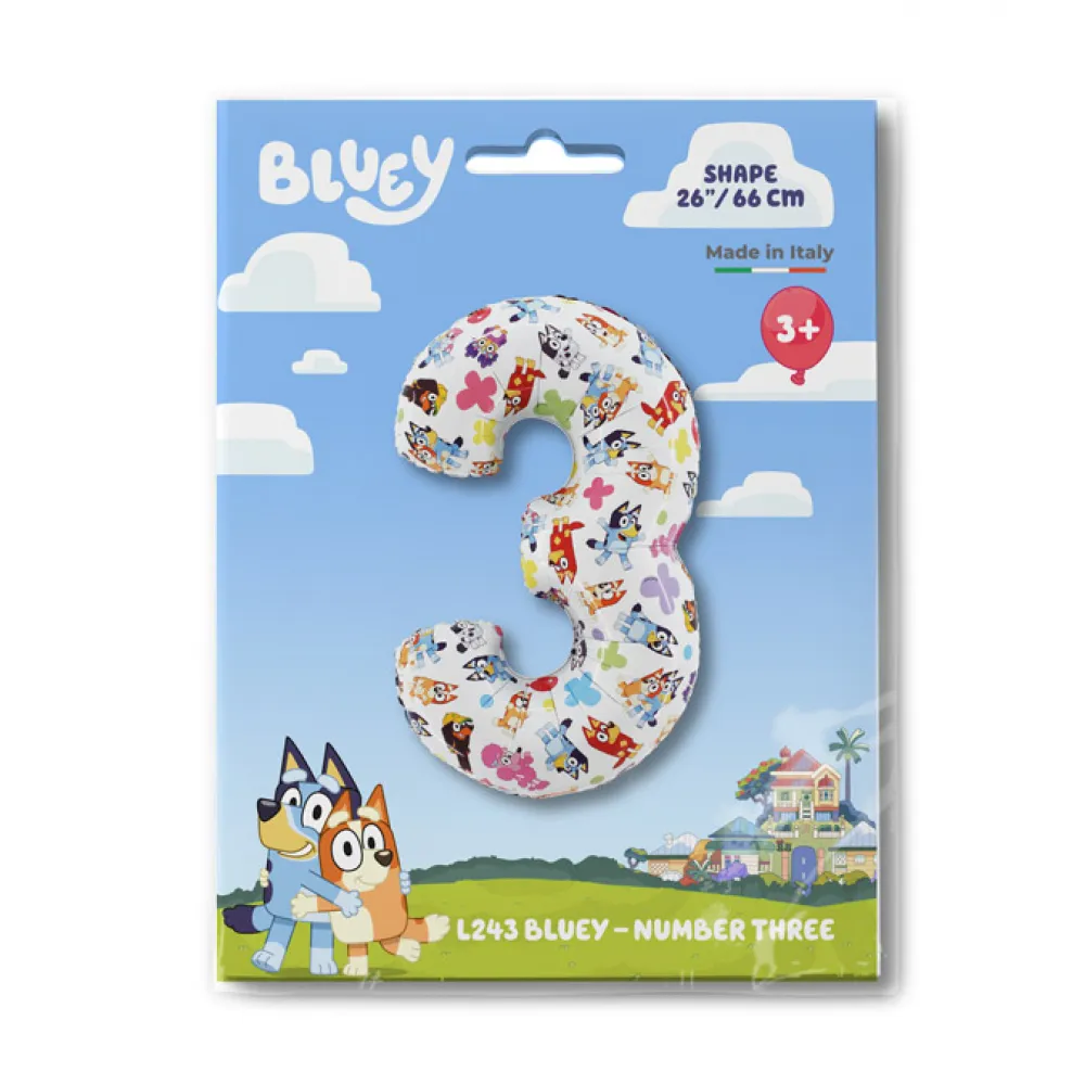 Balon Folie Cifra 3 Bluey 66cm