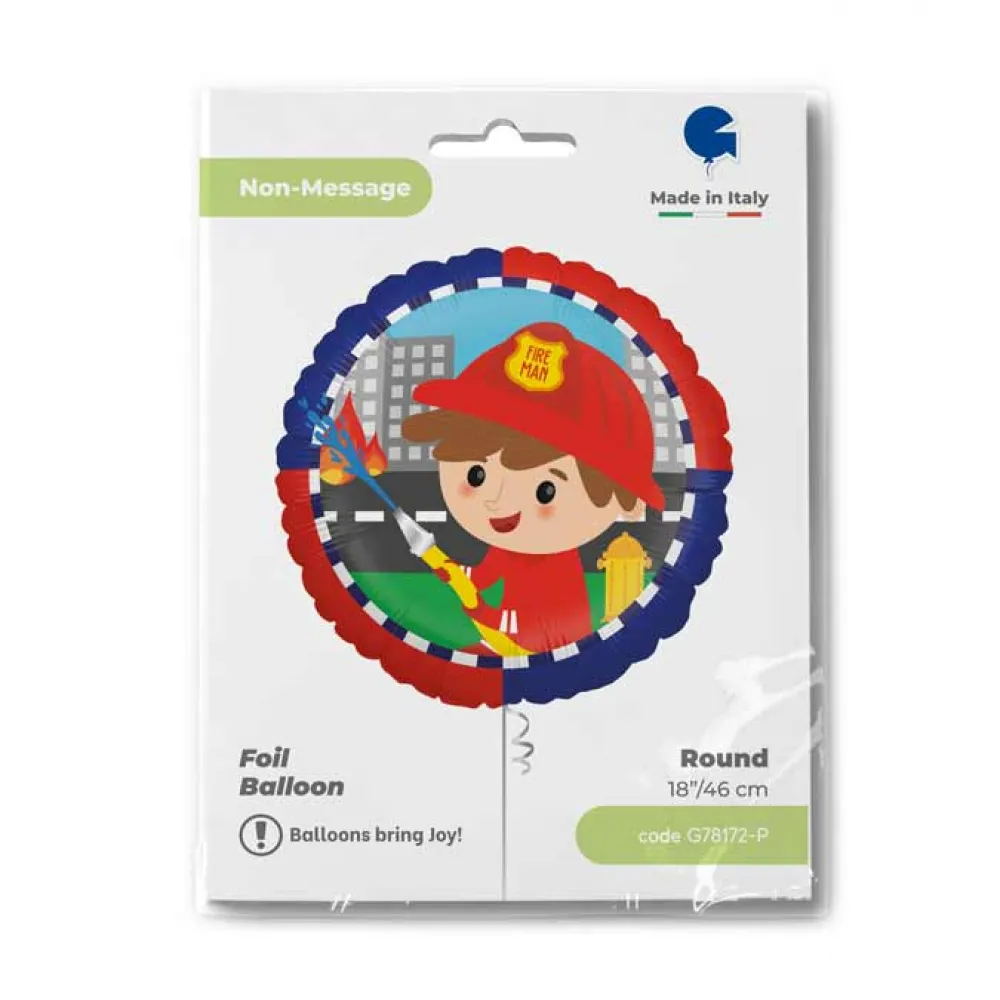 Balon Folie Rotund Pompier 46 cm Grabo