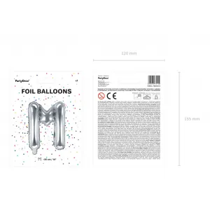 Balon Folie Litera M Argintiu 35cm FB2M-M-018
