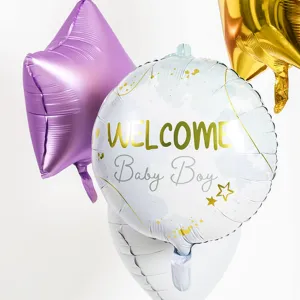 Balon Folie Welcome Baby Boy Auriu 45cm