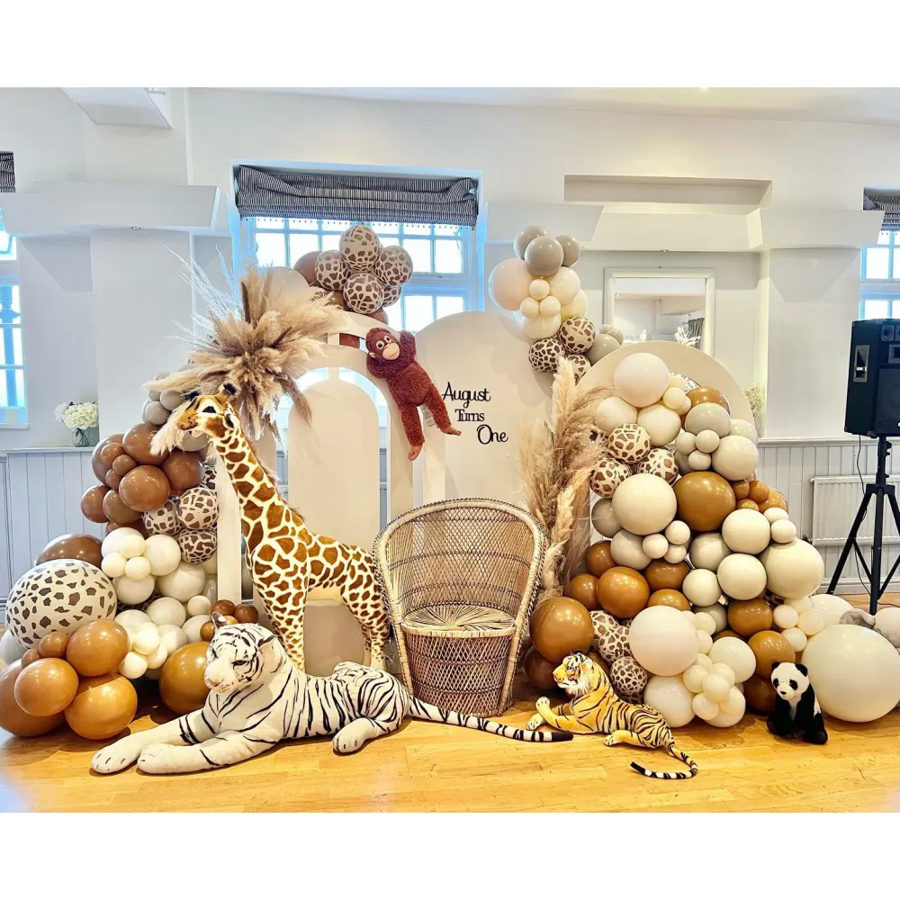 Balon latex jumbo 60cm Safari Giraffe - White Sand Print - Caramel
