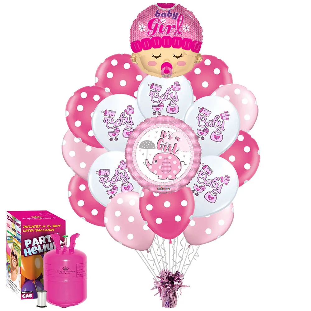 Set 19 baloane cu heliu Baby Girl nou nascut fetita Balloons Shop 202208