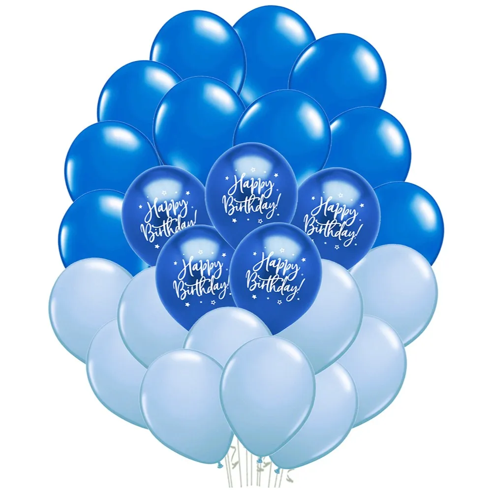 Set 25 Baloane Latex Albastre si Bleu 26cm 2022204 Balloons Shop