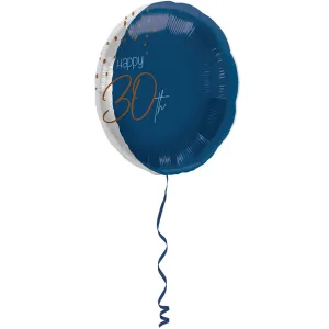 Balon Folie Rotund Happy 30th Elegant Navy 45cm