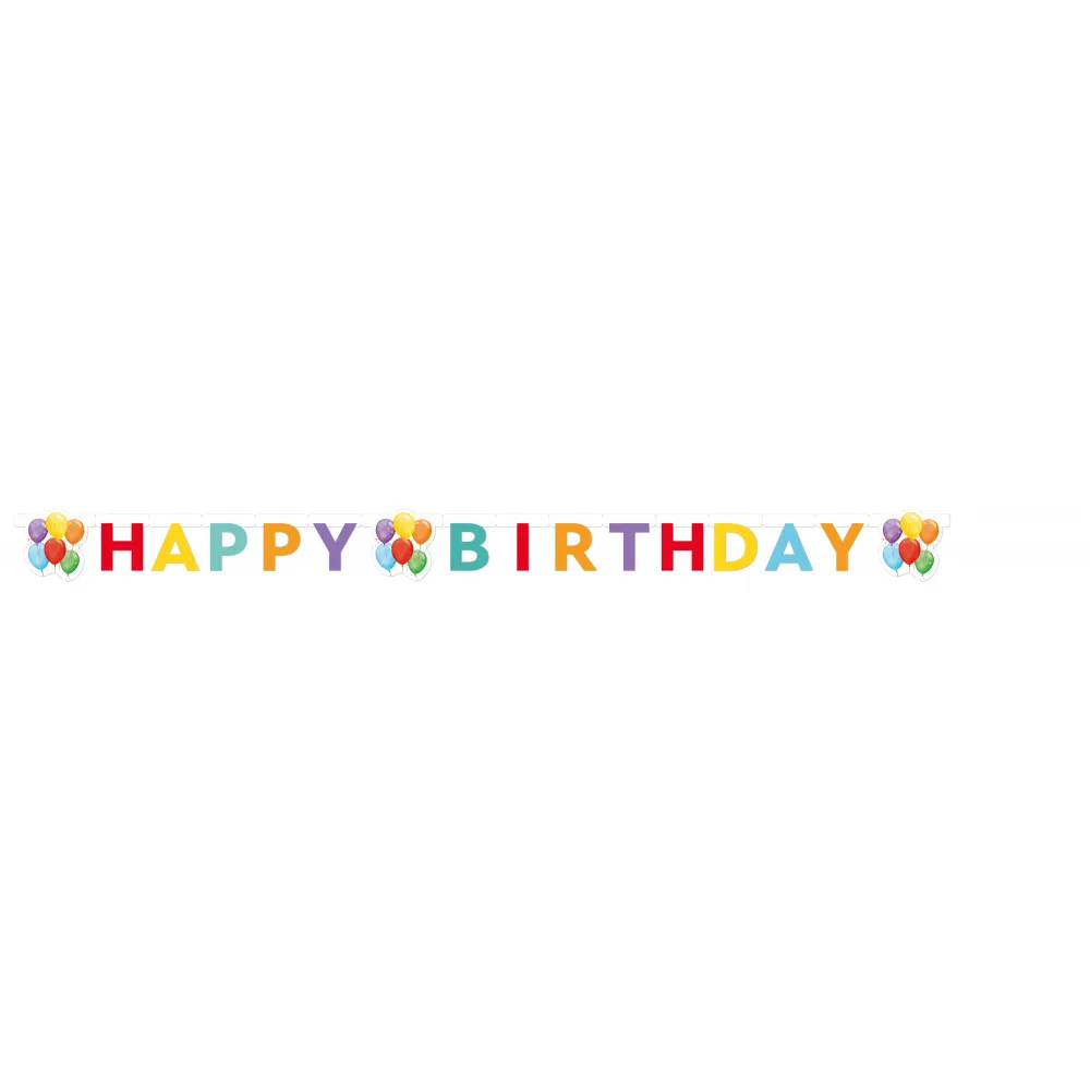 Banner Petrecere Happy Birthday Litere Baloane Colorate