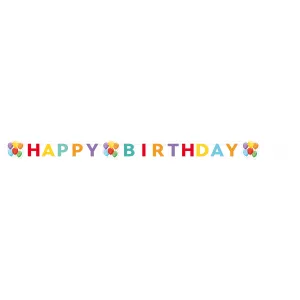 Banner Petrecere Happy Birthday Litere Baloane Colorate