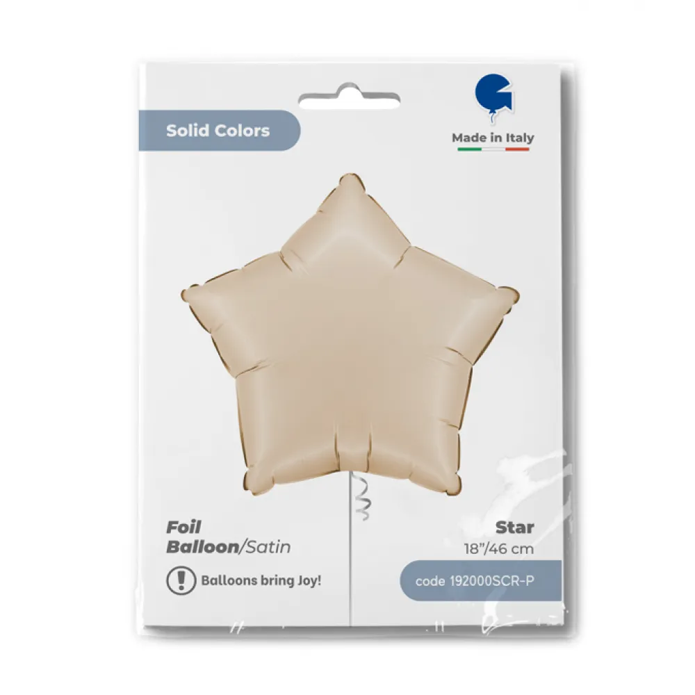 Balon Folie Stea Satin Ivory 46 cm Grabo
