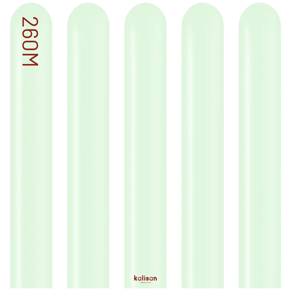 SET 50 Baloane Latex Modelaj Macaron Pale Green Nozzle Up 260M 3009