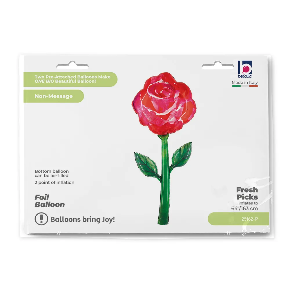 Balon Folie Figurina Trandafir Rosu Cristal 163cm