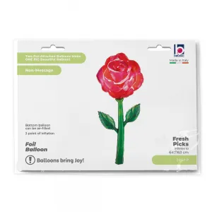 Balon Folie Figurina Trandafir Rosu Cristal 163cm