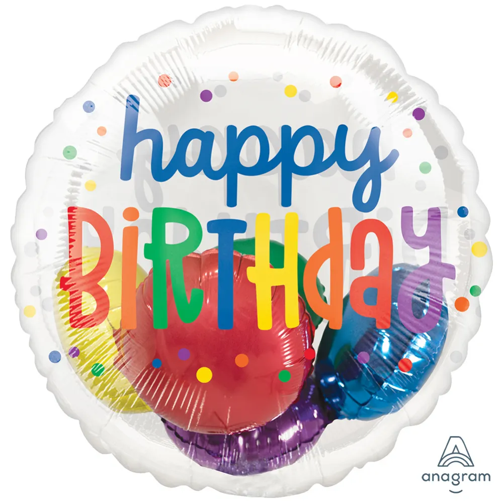 Insiders Balon Folie Rainbow Birthday 50x50cm ANAGRAM 4667101
