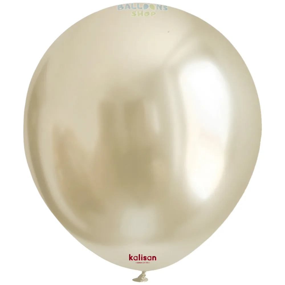 Baloane latex 30cm Mirror White Gold Kalisan 5011