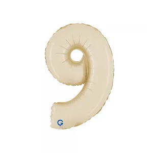 Balon Folie Cifra 9 Satin Cream 36cm
