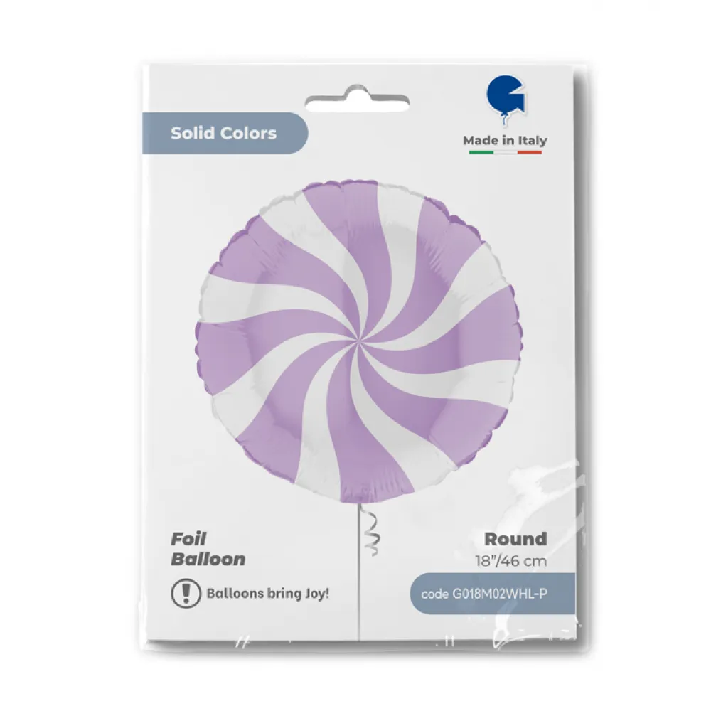 Balon Folie Rotund Acadea Alb-Lavanda 46cm Grabo