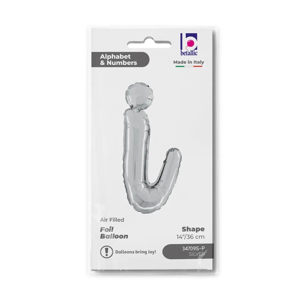 Balon Folie LITERA (AER) SCRIPT I Argintiu 35 cm Grabo