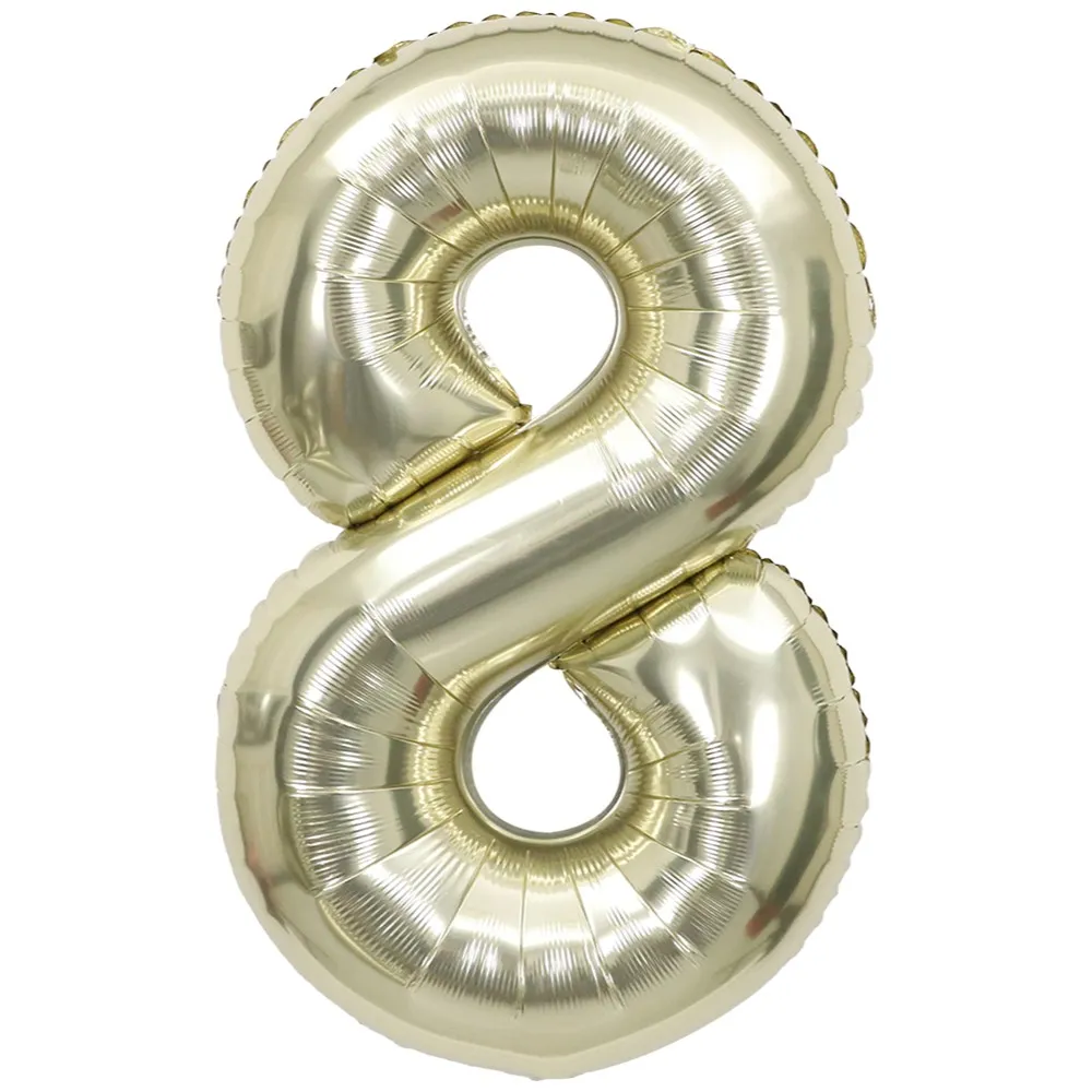 Balon Folie Cifra 8 White Gold 87cm