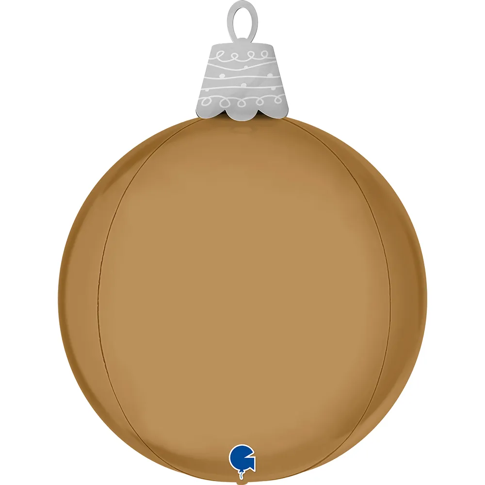 Balon Folie Glob de Craciun 4D Platinum Champagne 53cm