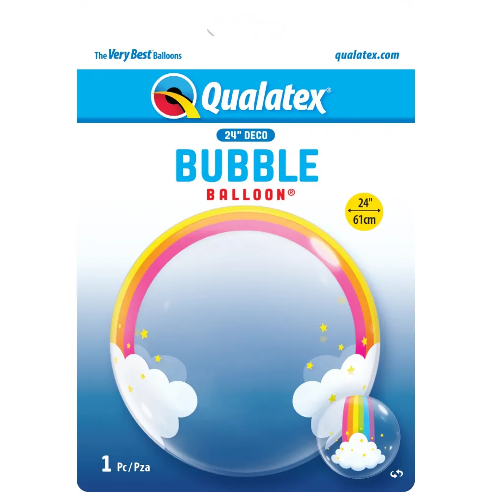 Deco Bubble Curcubeu si Norisori 24inch - 60cm 13036 Qualatex