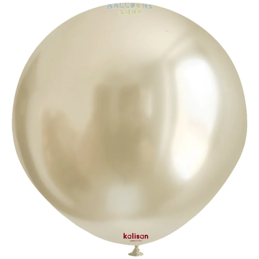 Balon Jumbo Latex 45cm White Gold Mirror 5011 Kalisan