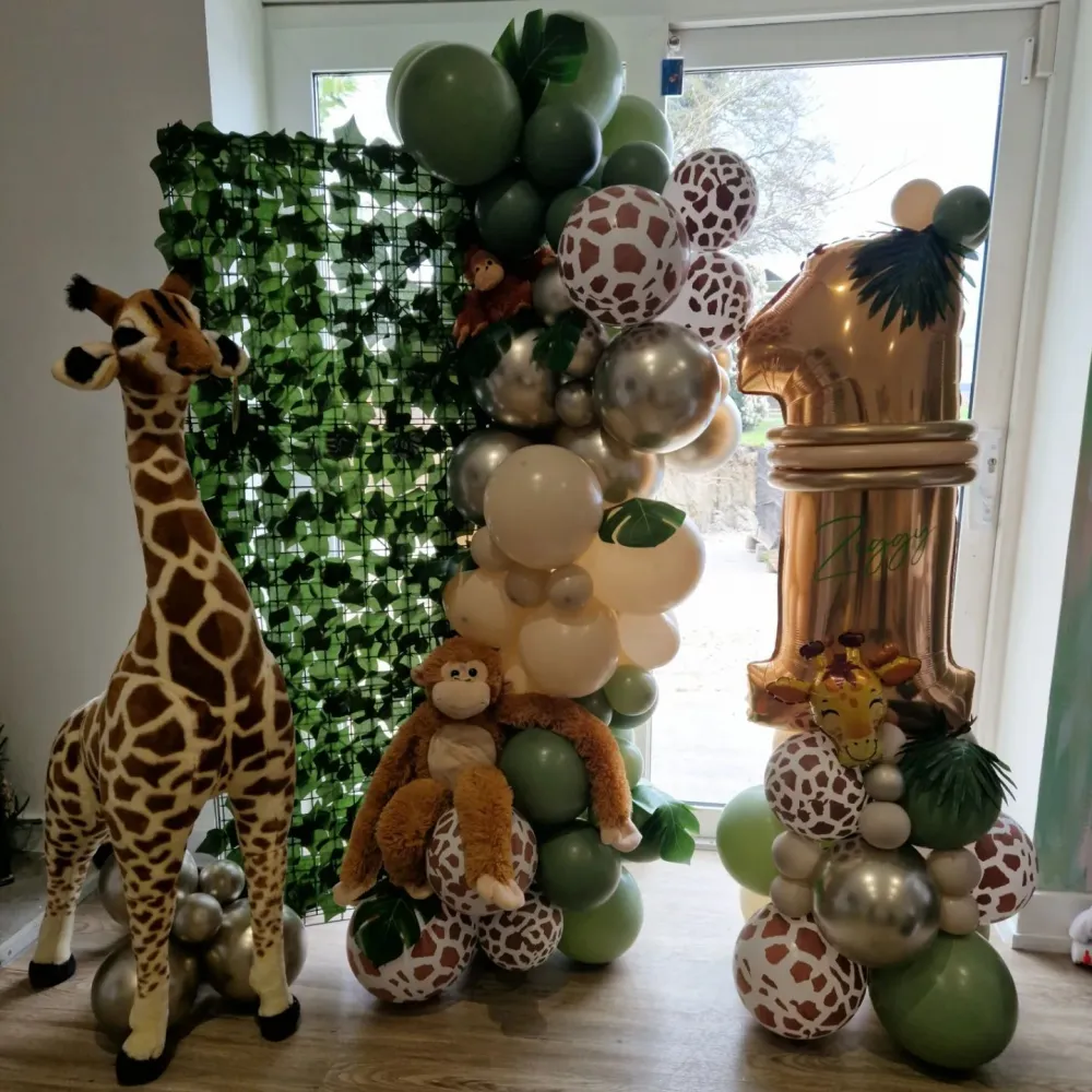 Baloane latex 30cm Safari Giraffe - White Print - Caramel