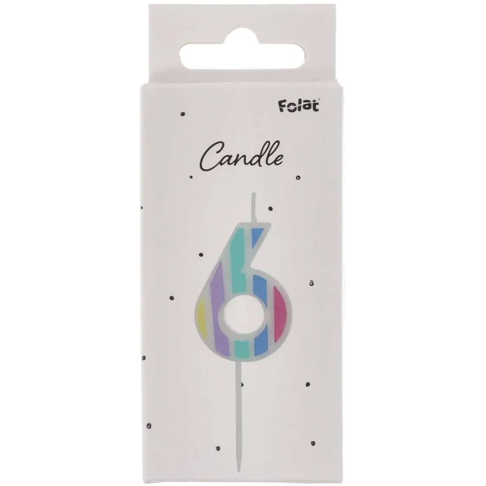 Lumanare Tort Cifra 6 Pastel Vibes