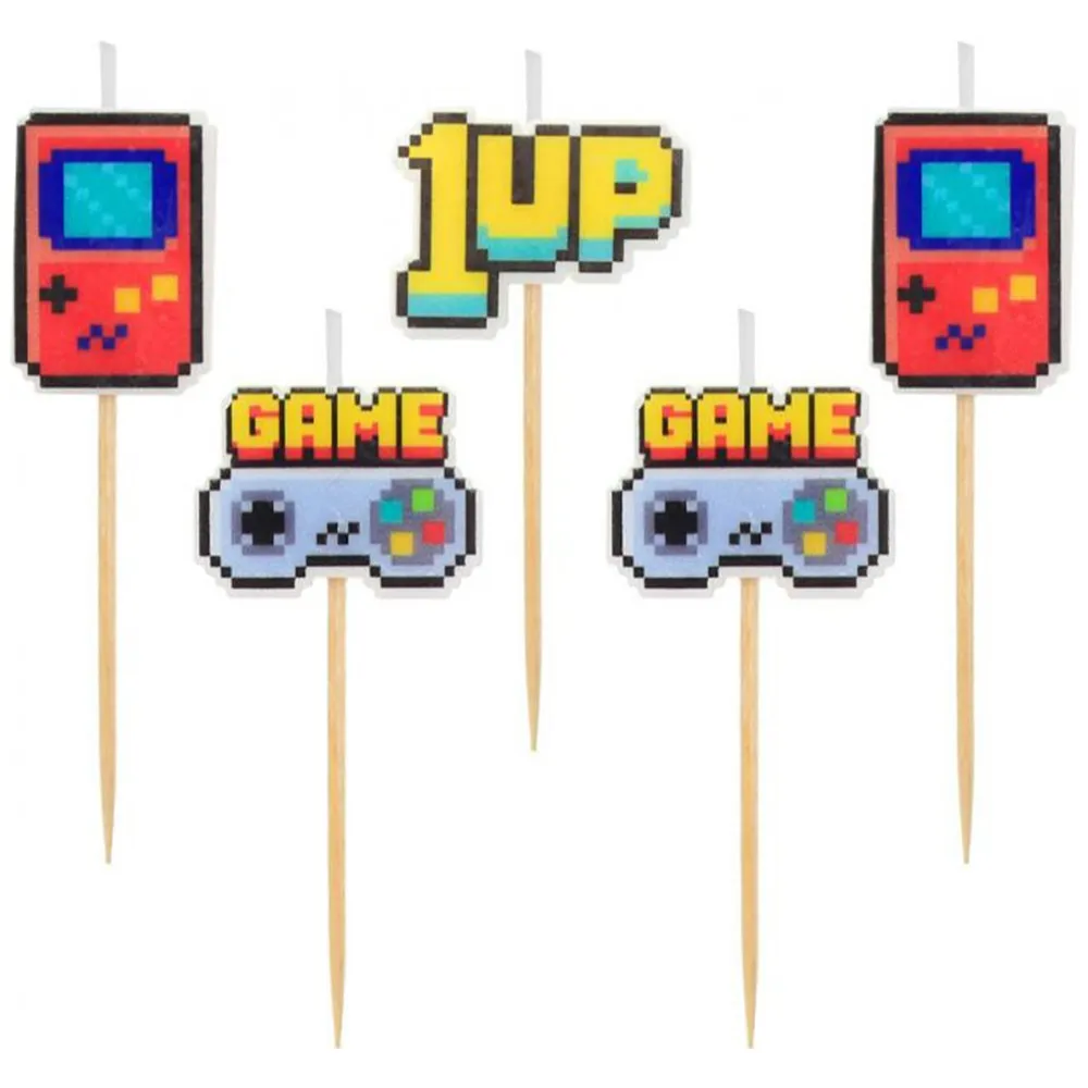 Set 5 Lumanari Tort Game On 6cm