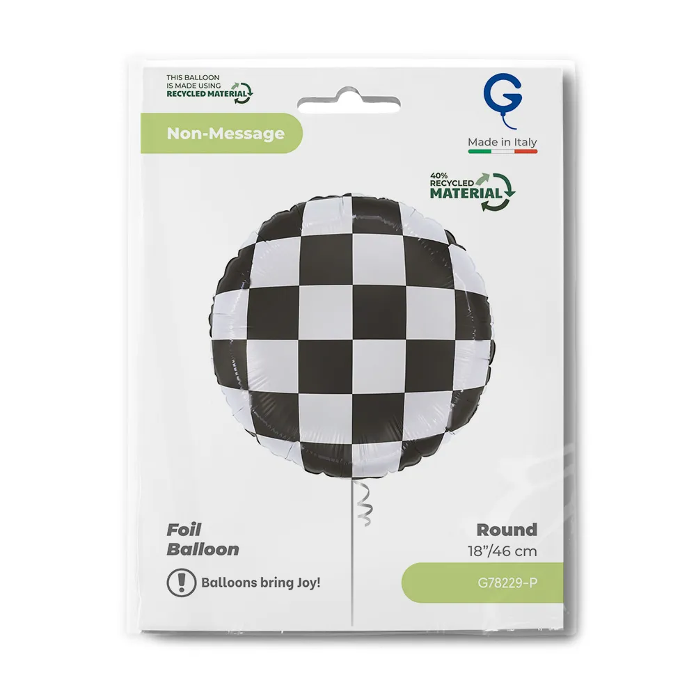 Balon Folie Rotund Checkerboard 46cm