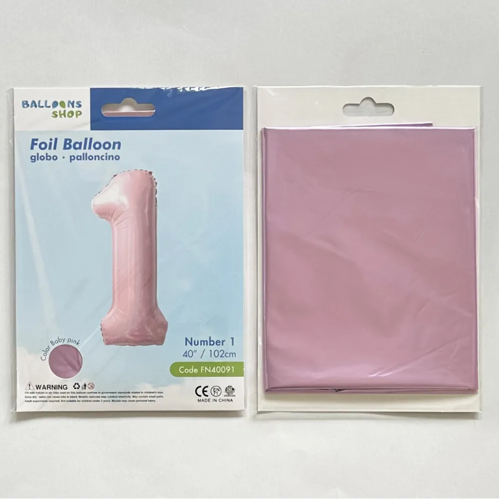 Balon Folie Cifra 1 Baby Pink 87cm