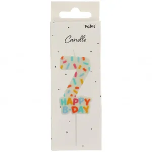 Lumanare Tort Cifra 7 Cozy Sprinkles 7cm