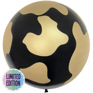 Balon Latex jumbo 60cm Safari Country Cow - Black (Print: Gold)