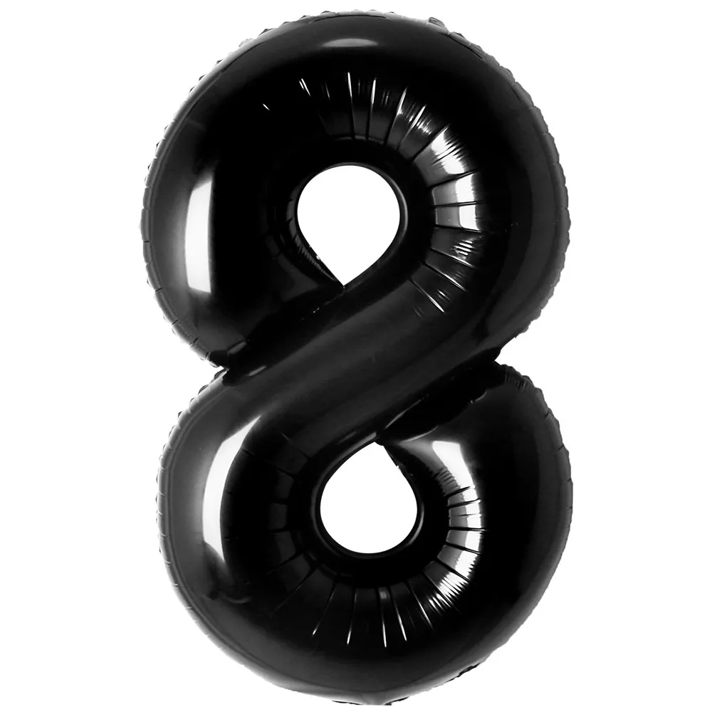 Balon Folie Cifra 8 Negru 87cm