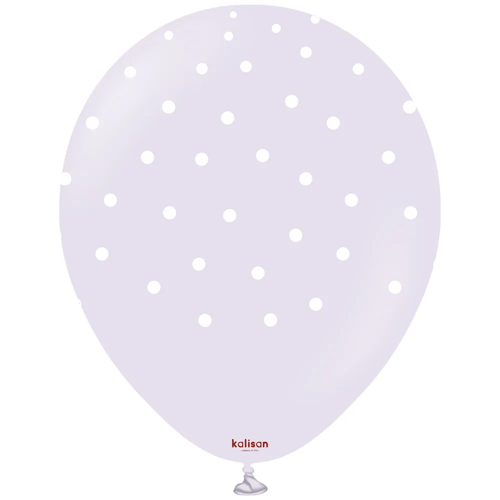 SET 25 Baloane Latex 30cm Macaron asortat cu buline albe